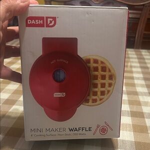 NWT in box Ash Red Mini Waffle Maker